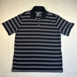 Nike Mens Shirt Size XL Golf Dri Fit Tour Performance Black White Stripes